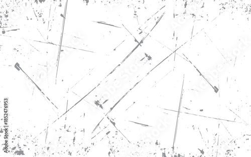 Distressed Grunge Texture Overlay on Black Background with Scratch Dust and Film Grain Noise.