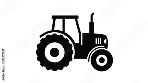 Agricultural tractor silhouette icon symbolizing farming and countryside work