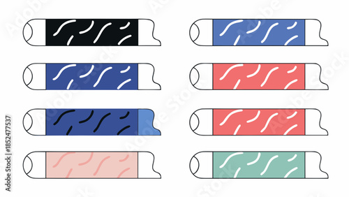 Eight colorful spools of thread, displaying various colors and textures