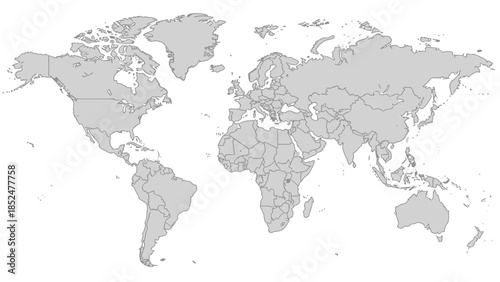 World Map Showing All Countries Borders Political Geography.