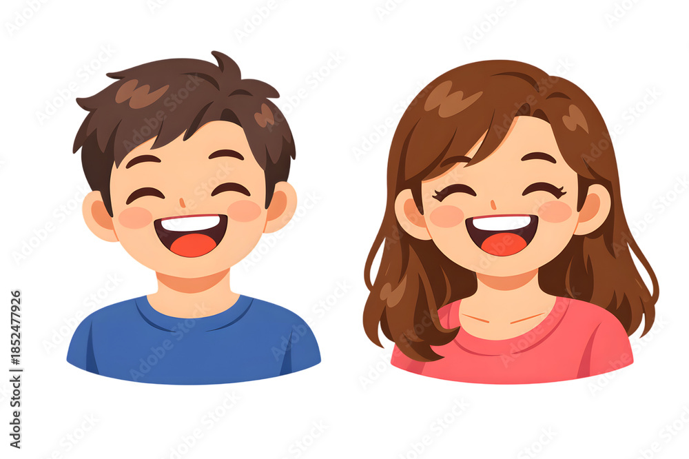 Obraz premium Smiling girl and boy