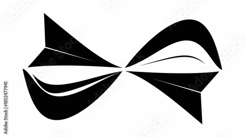 Abstract Black and White Bow Tie Shape.