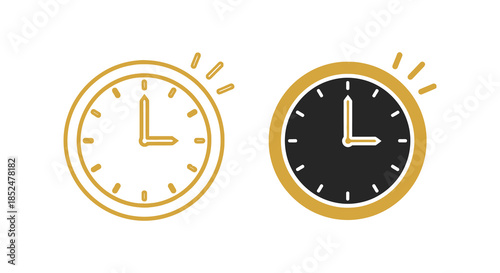 Two analog clocks displaying different times a visual representation of time passing silhouette