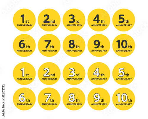 1周年から10周年　アニバーサリー　アイコン