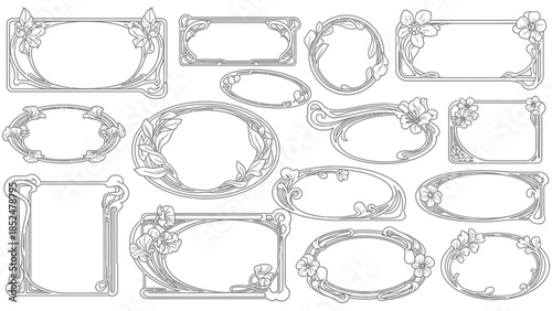 Collection of ornate vintage frames with floral elements.