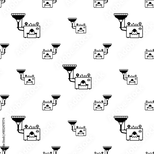Spice Grinder Machine Icon Seamless Pattern Y_2301002