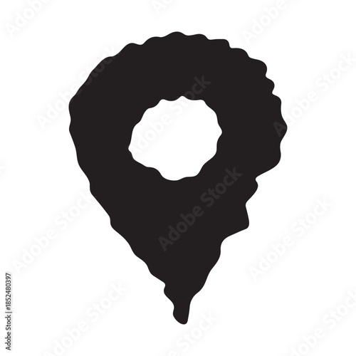 Hand drawn map pin Map marker pointer sign GPS and mapping tools Location pin symbol Pinpoint clipart in doodle style Single element for web, design