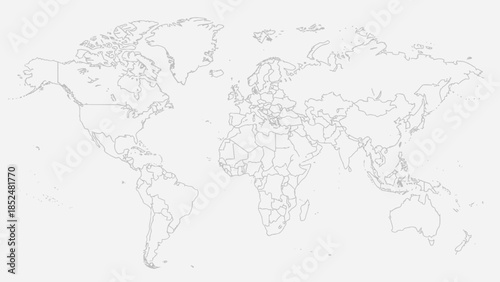 World Map Outline Illustration.