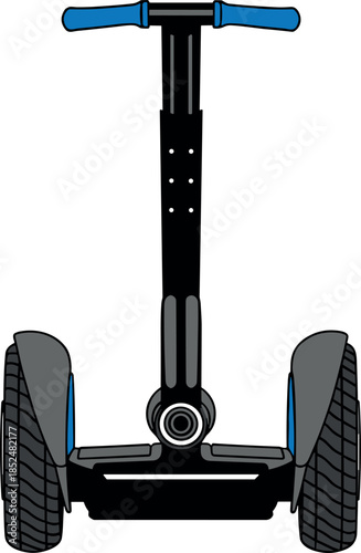 Self balancing electric scooter illustration showing modern personal mobility device with two wheels for urban transport and smart commuting