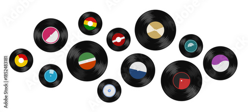 レトロでカラフルなレコード盤