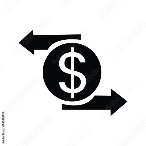 Money Exchange and Currency Transfer Line Icon,Business Competitive Advantage and Market Leadership Concept Icon
