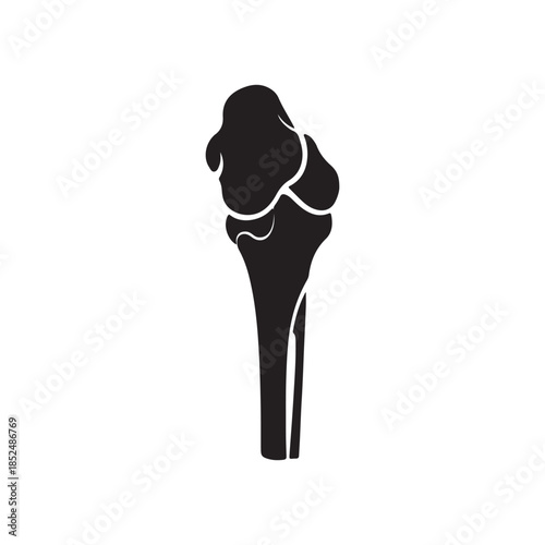 Human femur thigh bone silhouette icon vector illustration on white background
