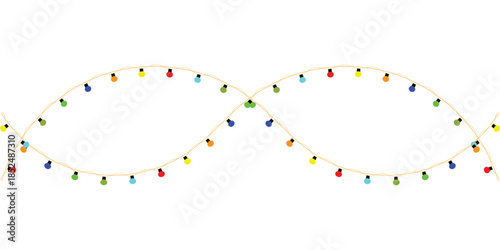 Colorful string lights forming an infinity loop festive decoration for holidays and celebrations EPS vector