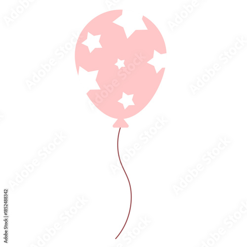 pink balloon vector with stars pattern