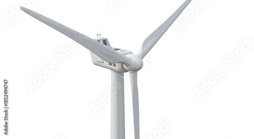 Modern wind turbine with three blades on a