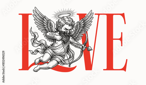 Brutal Cupid Love Concept Typography