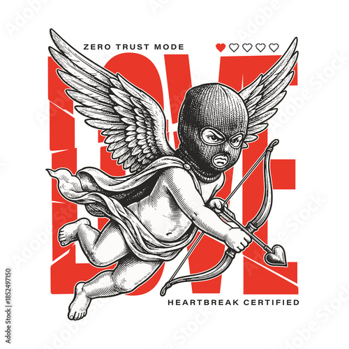Brutal Cupid Love Typographic Design