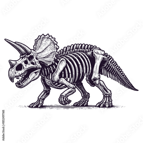 Triceratops fossil skeleton