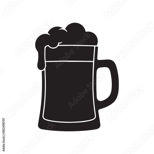 Cartoon Beer mug silhouette icon vector illustration