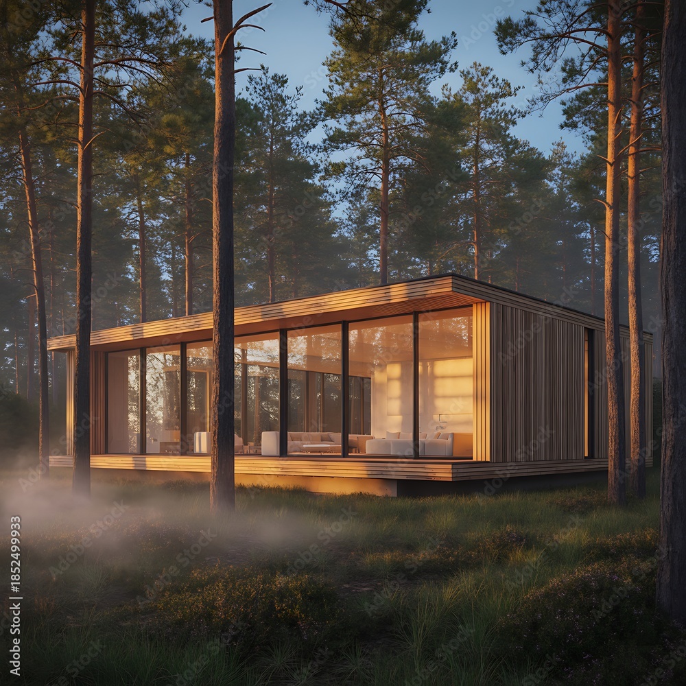 Fototapeta premium wooden house in the woods