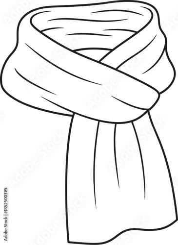 White scarf fashion accessory illustration simple clothing item isolated winter neckwear graphic
