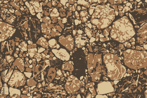 Abstract Brown Stone Texture with Cracked Earth and Grunge Weathered Surface
