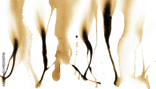 Abstract Coffee Stains and Watercolor Drips Texture