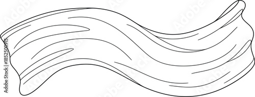 Abstract flowing ribbon wave banner textile swatch fabric design element minimal line art