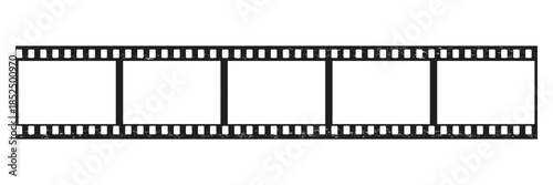 Retro Film Strip Frames Collection with Straight and Curved Movie Strips in transparent background
