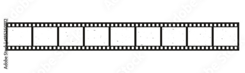 Flat Film Strip Frames Set Isolated on White Background.