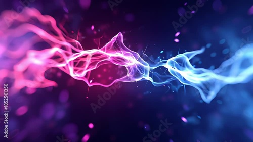 Vibrant abstract plasma energy creates glowing swirl of violet and electric blue, evoking dynamic movement and mesmerizing visual effects of ethereal beauty and creativity