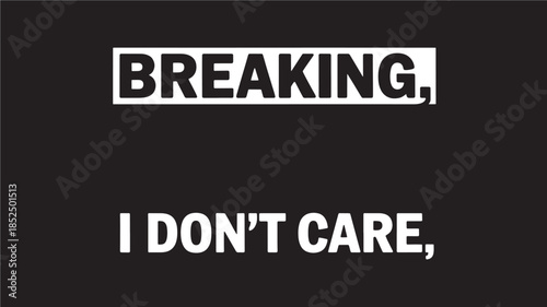 Breaking News Text on Black Background with White Letters