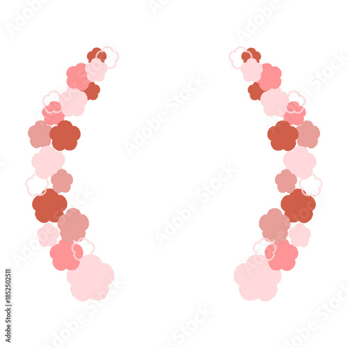 手描きのピンクの花で囲まれたフレーム