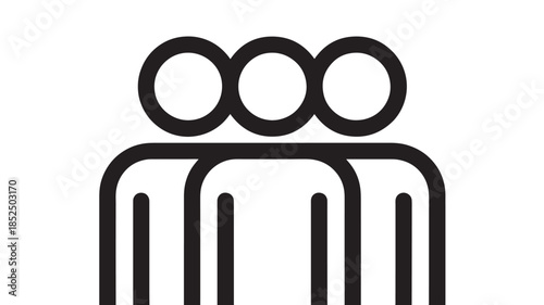 Black Line Art of Two People Standing Together