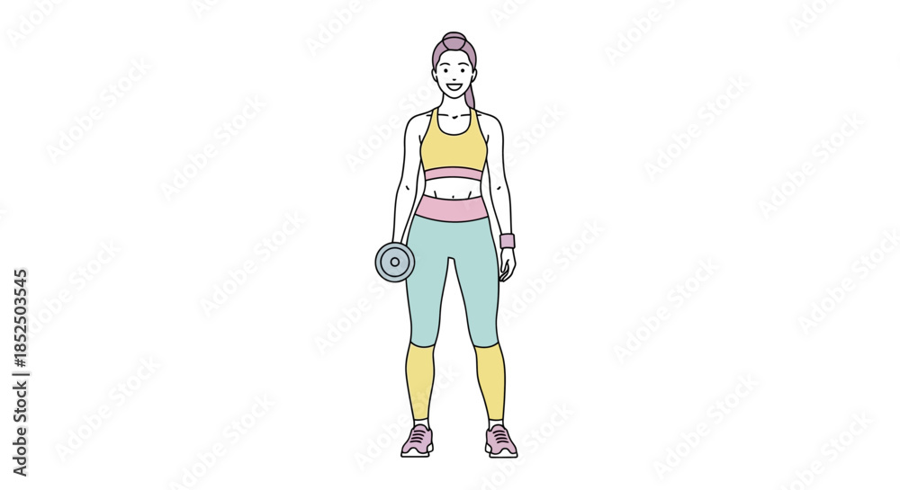 Fototapeta premium Woman holding a dumbbell for a workout session.