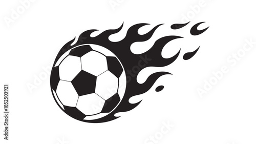 Flaming Soccer Ball in Motion