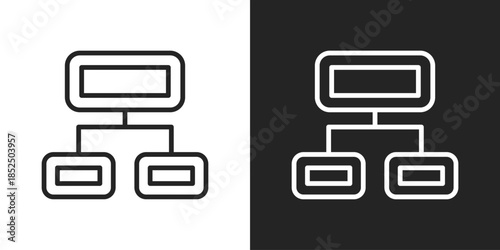 Process Flow Icon In Black And White Line Style