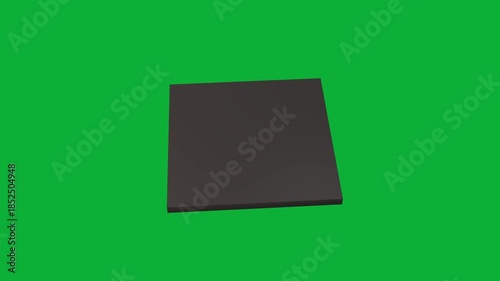 Integrated Circuit IC Rotating Animation on Green Background – Microchip Processor Technology Concept with Electronic CPU Chip Spin Motion for Chroma Key, Engineering, AI and Digital Hardware Visuals