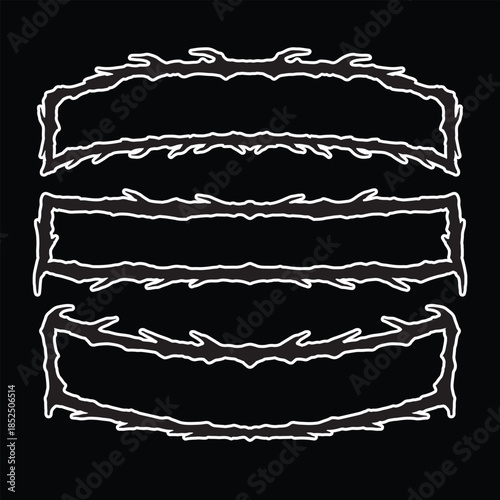 A modern white outline of a hamburger on a black background, perfect for restaurant menus, food blogs, or culinary designs
