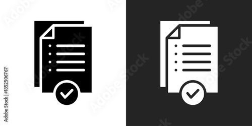 Approved Document Icon In Black And White Glyph Style