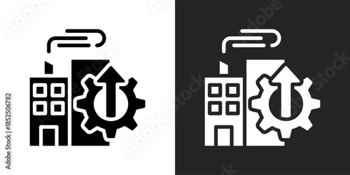 Business Growth Icon In Black And White Glyph Style