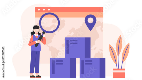 Sustainable Company Conducting a Supply Chain Audit. Business Flat Vector Illustration