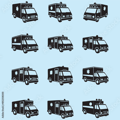 Star of Life medical symbol with Rod of Asclepius. Emergency, medicine, and healthcare icon set. Paramedic, ambulance, and hospital sign. Pharmacy snake vector.