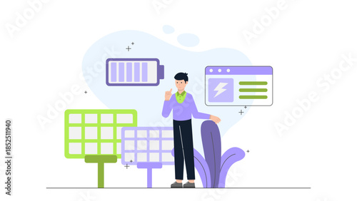 Green Energy Company Installing Geothermal Systems. Flat Vector Business Illustration