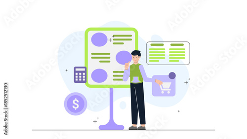 Smart Restaurant with Automated Food Preparation. Flat Vector Business Illustration