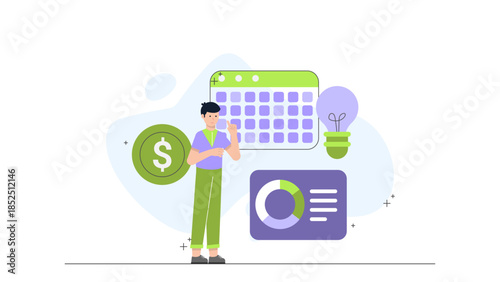 Digital Legacy Planning Service. Flat Vector Business Illustration