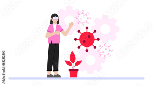 Virtual Reality Training for Emergency Responders. Flat Vector Business Illustration