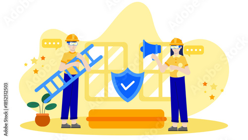 Virtual Reality Training for Emergency Responders. Flat Vector Business Illustration