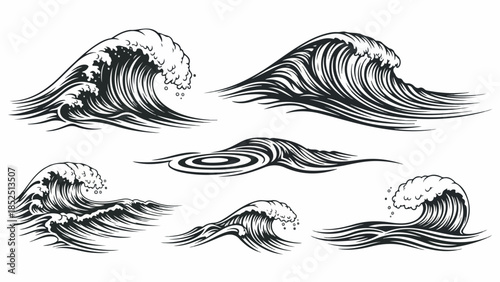Dynamic Ocean Waves Engraving Set Captures the Power of the Sea.