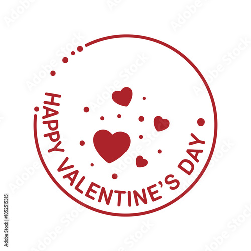 Valentine's Day Greeting Card Design with Heart Elements